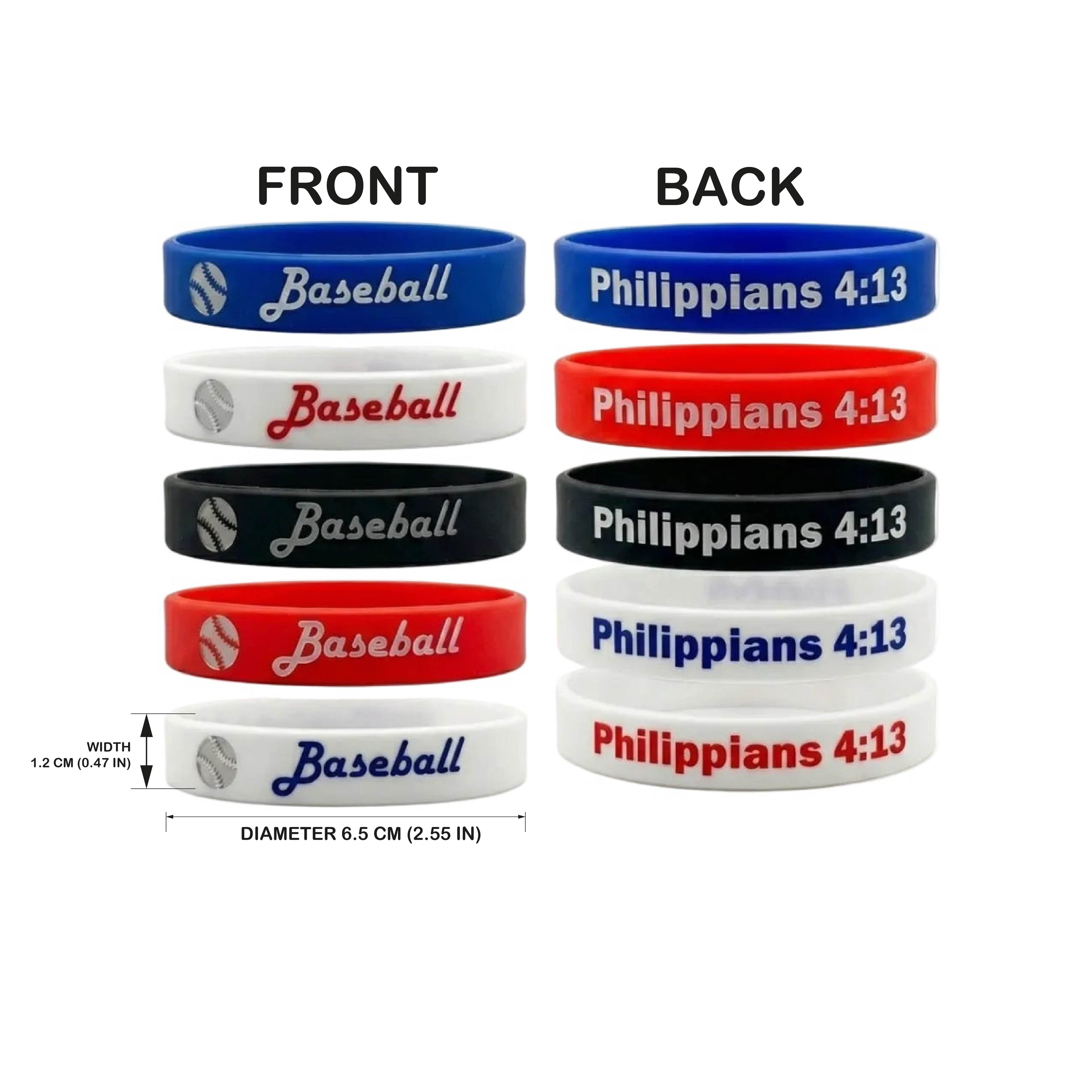 Baseball Philippians 4:13 Wristbands