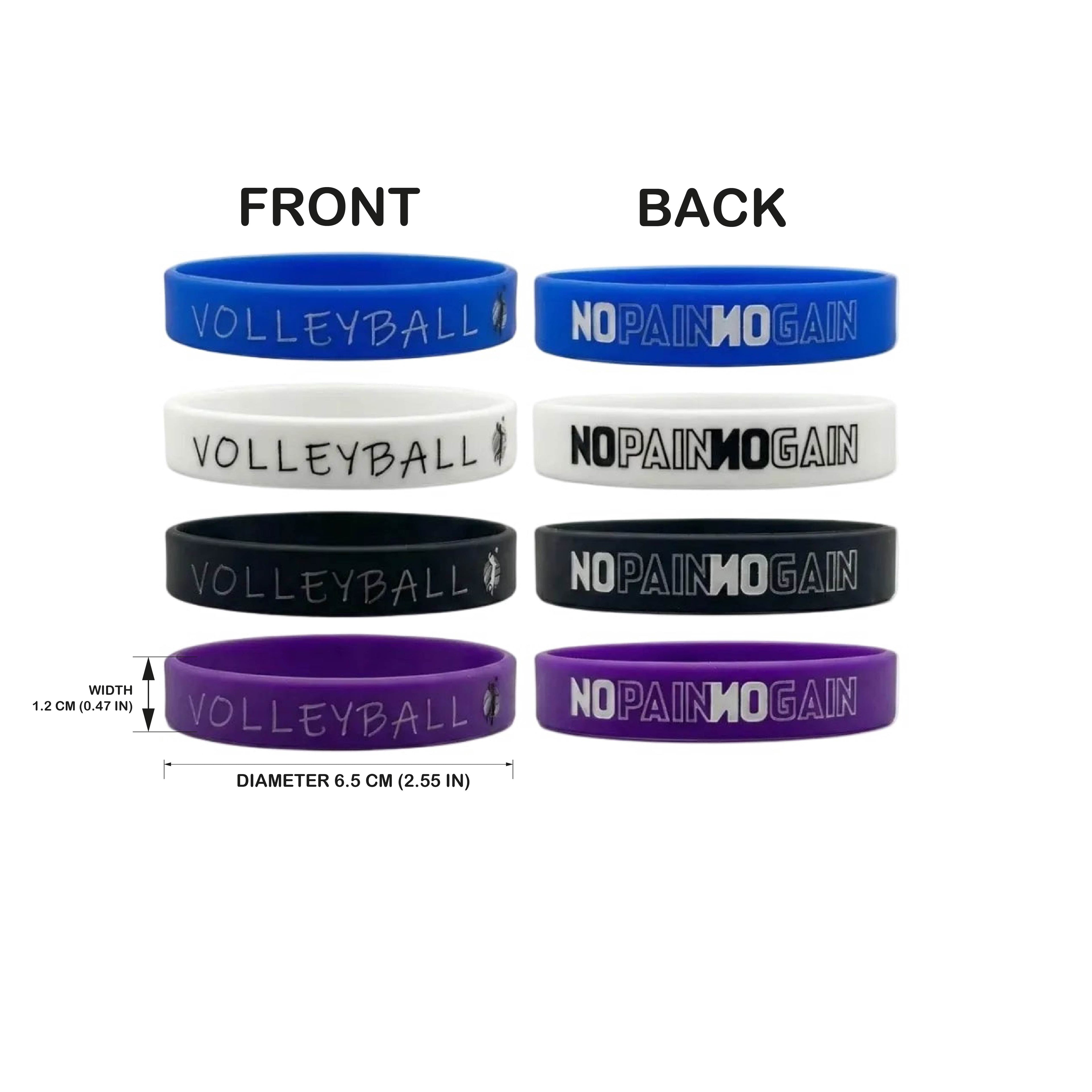 Volleyball Wristband – No Pain No Gain (4 Pack)