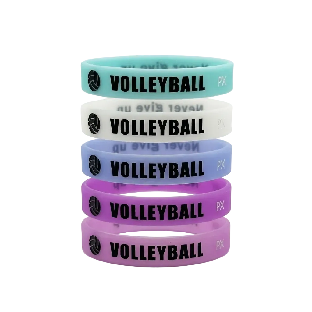 Luminous Volleyball Wristband – Never Give Up (5 Pack)