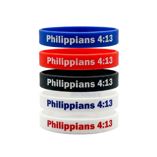 Baseball Wristband – Philippians 4:13 (5 Pack)