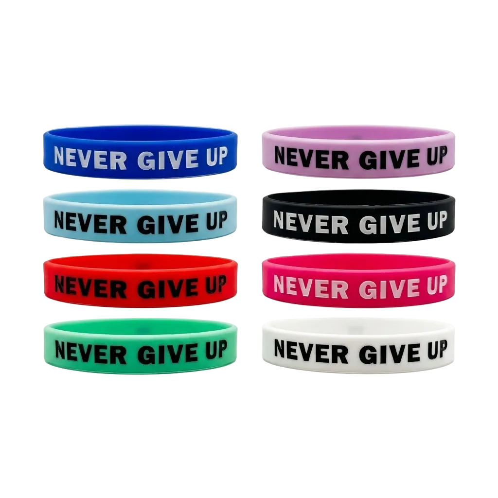 Set Never give up Wristband (8 pack)